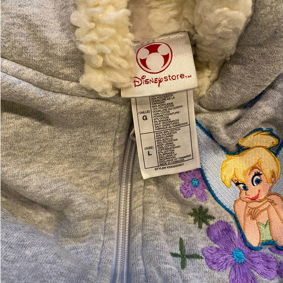 Vintage Disney Tinkerbell Grey Zip Up Jacket - Picture 3 of 10